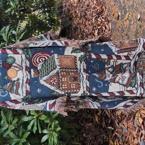Christmas Holiday Throw Tapestry Blanket Rug